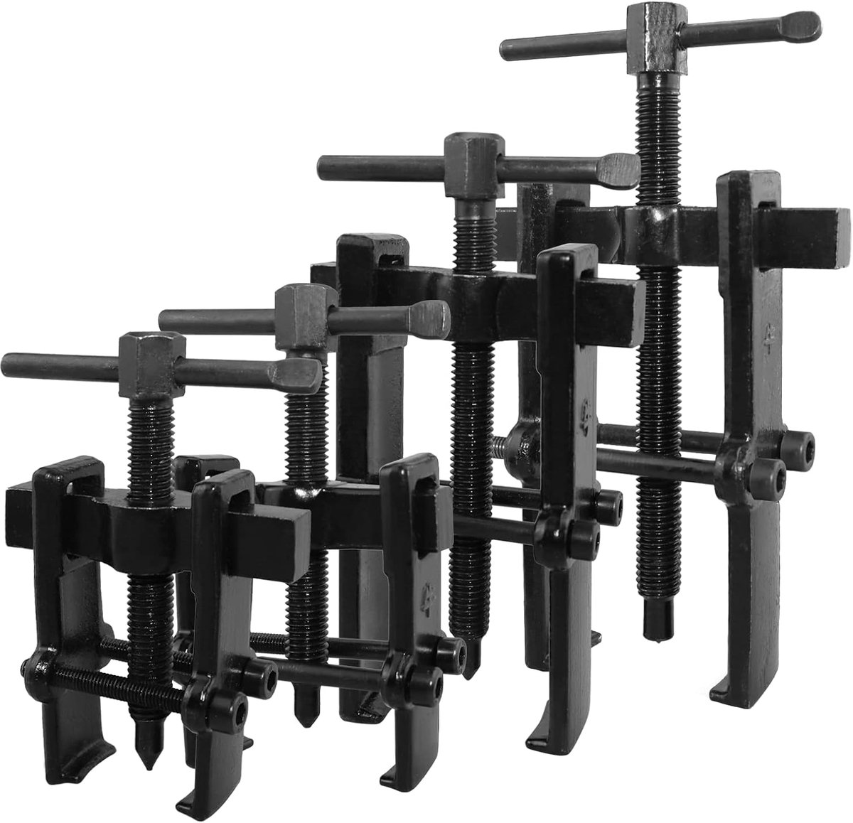 SnelShoppen - 4-delige Bearing Puller Set - Verstelbare Balanspul met 2 Hoofden - Duurzaam Chrome Vanadium Staal - Ideaal voor Wieldemontage en Sprock