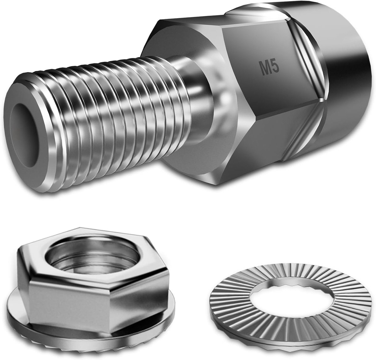 SnelShoppen - EMTB Axle Adapter Universele Fietsadapter voor Fietstrailer, Verlengstuk M5, Geschikt voor Unisex Fietsen, Ideaal voor Camping en Recrea