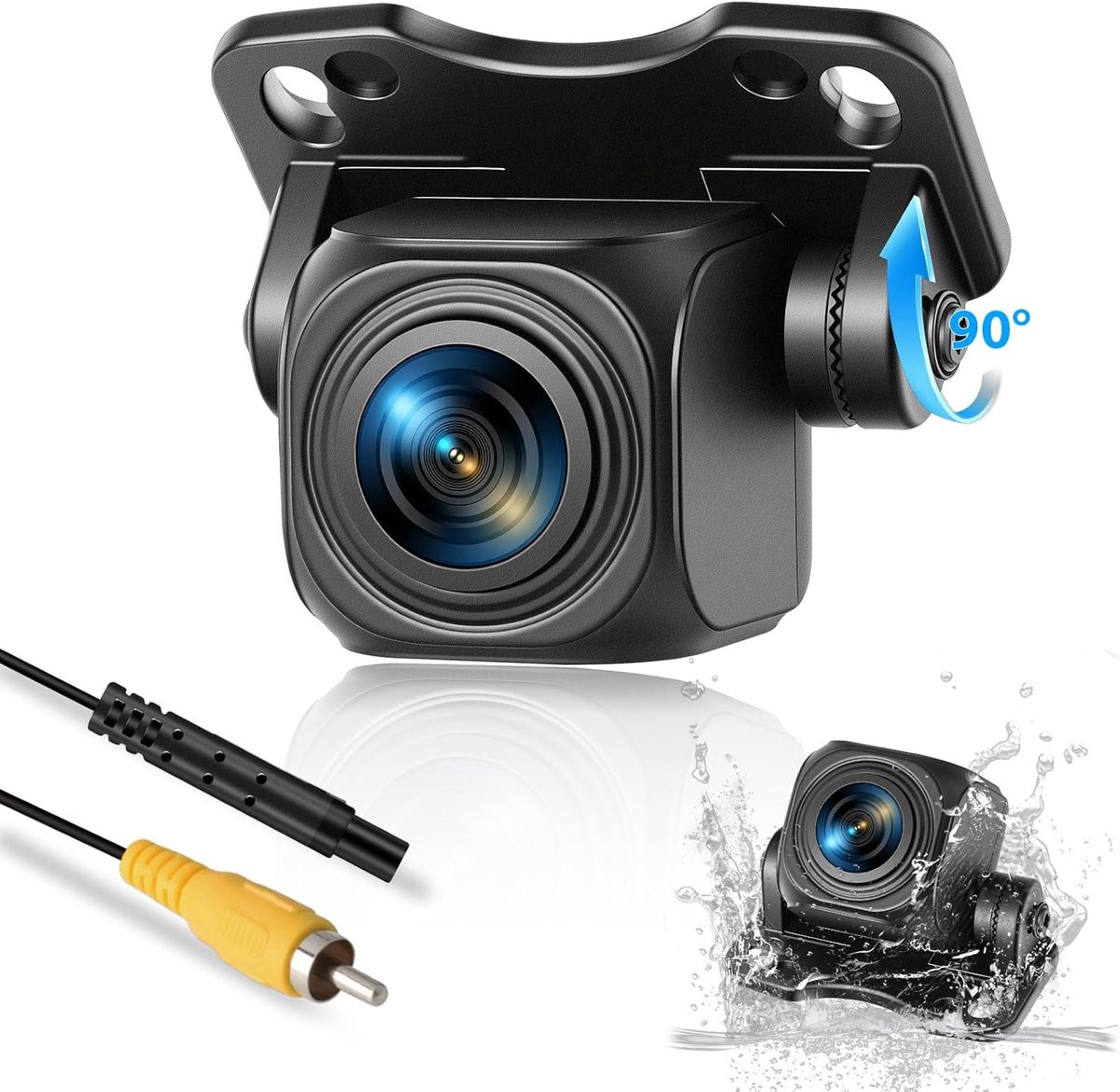 SnelShoppen - OEM Achteruitrijcamera AHD 1080P Universele Groothoekcamera met Nachtzicht, HD IP68 Waterdicht voor SUV, Camper, Pickup, Van en Bestelwa