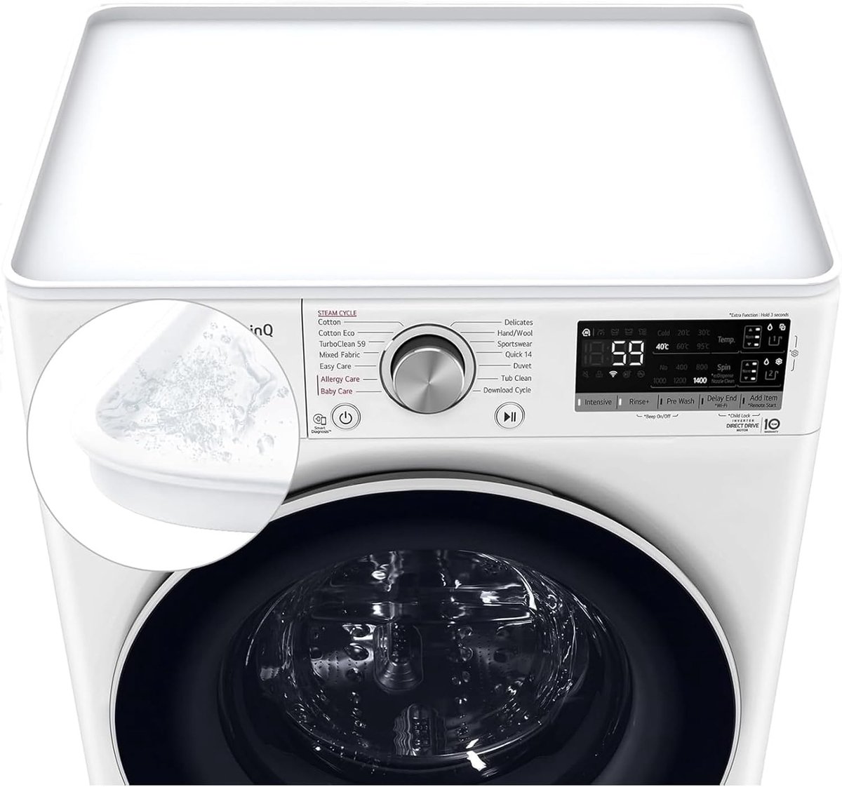 SnelShoppen - 60x60cm Silicone Wasmachine Deksel, Wasmachine en Droger, Wit | Waterdichte Rubber Beschermmat voor Wasruimte en Keuken, Isolatie Mat