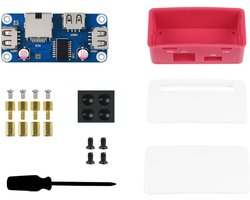 Thijox - Ethernet USB HUB Hoed B met Box voor Raspberry Pi Zero/Zero W/2 W/Zero WH/2 WH, 1x RJ45 Ethernetpoort, 3x USB 2.0/1.1 Poorten, Compact en Sti