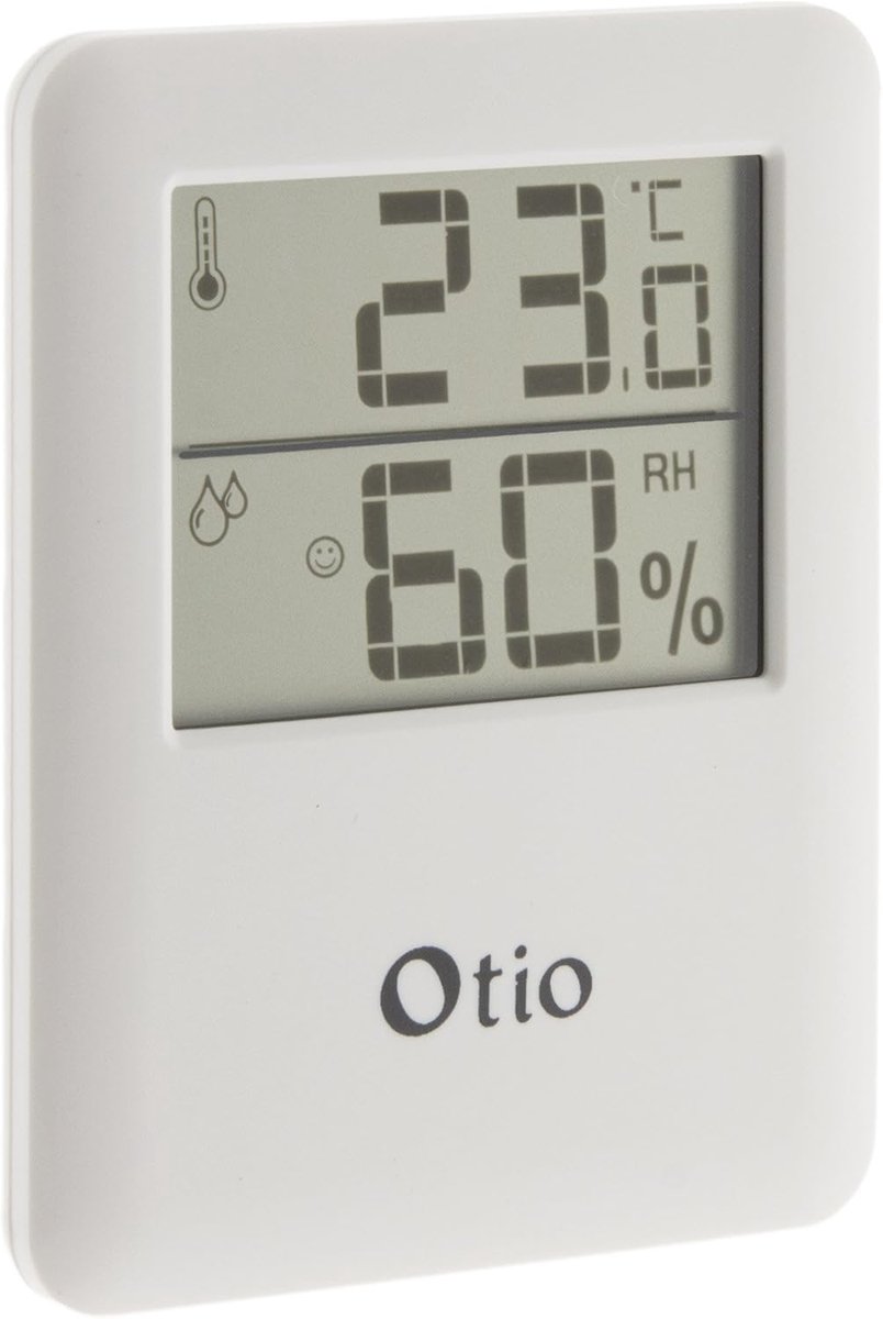 SnelShoppen - Magnetische Thermo-Hygrometer - Wit met LCD Scherm - Nauwkeurige Vochtigheids- en Temperatuurmeter voor Thuis, Tuin, Keuken en Camping