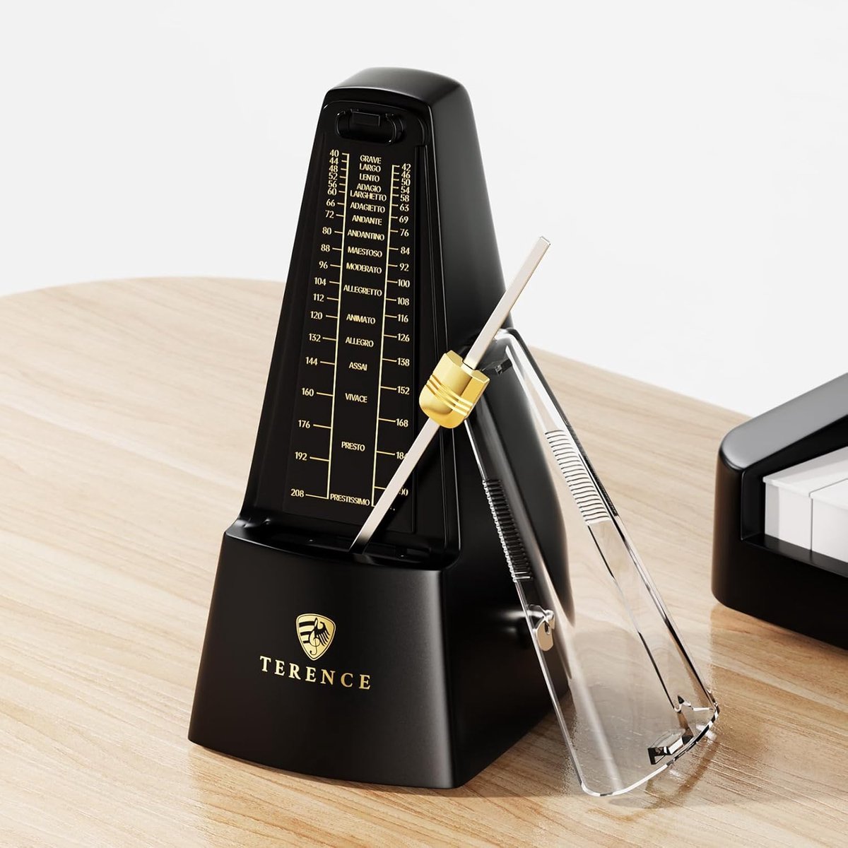 Thijox - Mechanische Metronoom voor Piano, Gitaar, Guzheng, Trommel, Erhu, Viool - Universeel Ritme - Zwart - Perfect voor Muzikanten en Studenten