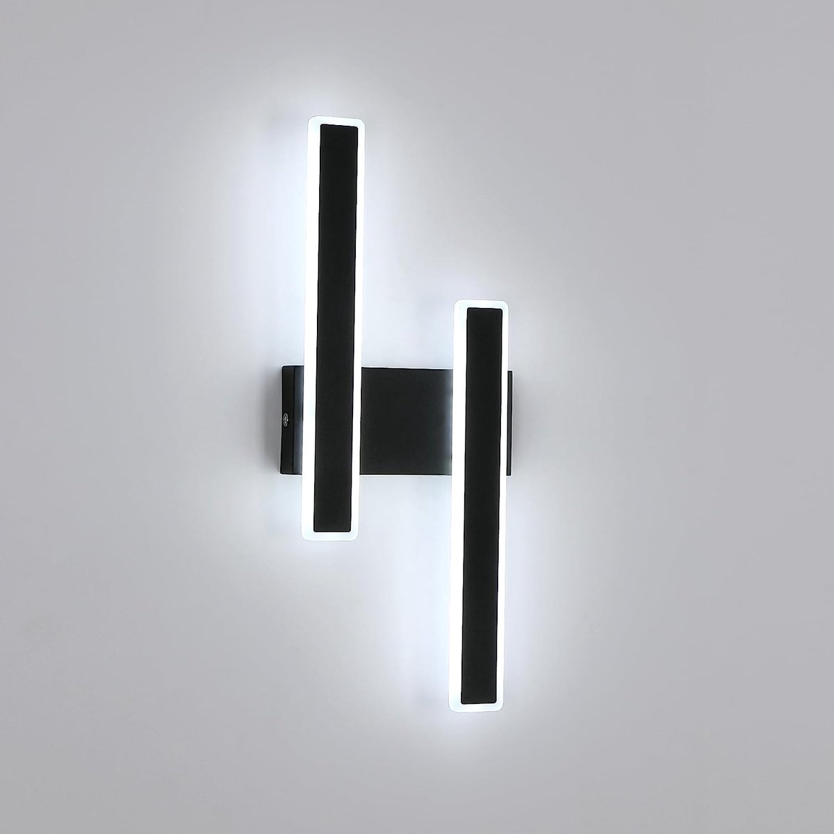 Riserva LED Wandlamp - 32W - 3600 lm - 6500K Koud Wit - Zwarte Moderne Wandlamp - 44 × 18 cm - voor Hal, Trap, Gang en Balkon
