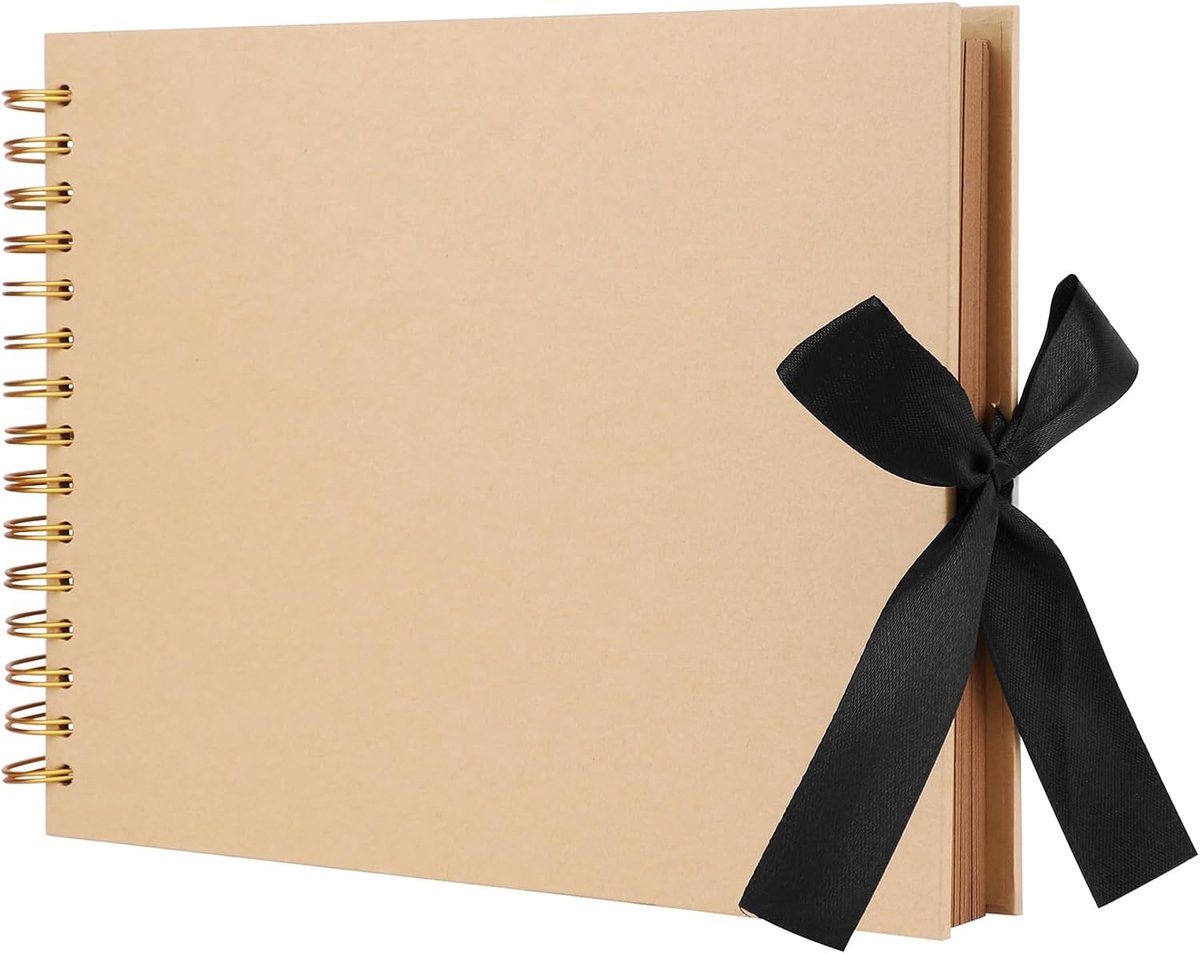 SnelShoppen - DIY Foto Album A4 - 80 Zwarte Pagina's - Scrapbook - Kraft Papier - Perfect voor Verjaardag, Afstuderen, Jubileum - Ruimte voor 160 Foto