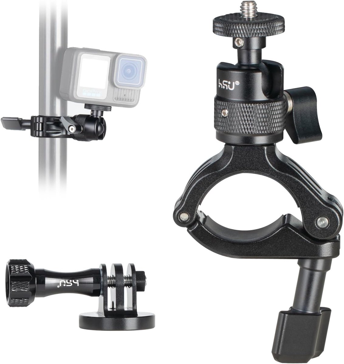 SnelShoppen - Handlebar Mount voor Actiecamera's, Aluminium Tripod Houder voor Fiets en Motor, Compatibel met Diverse Modellen, Ideaal voor Avontuurli