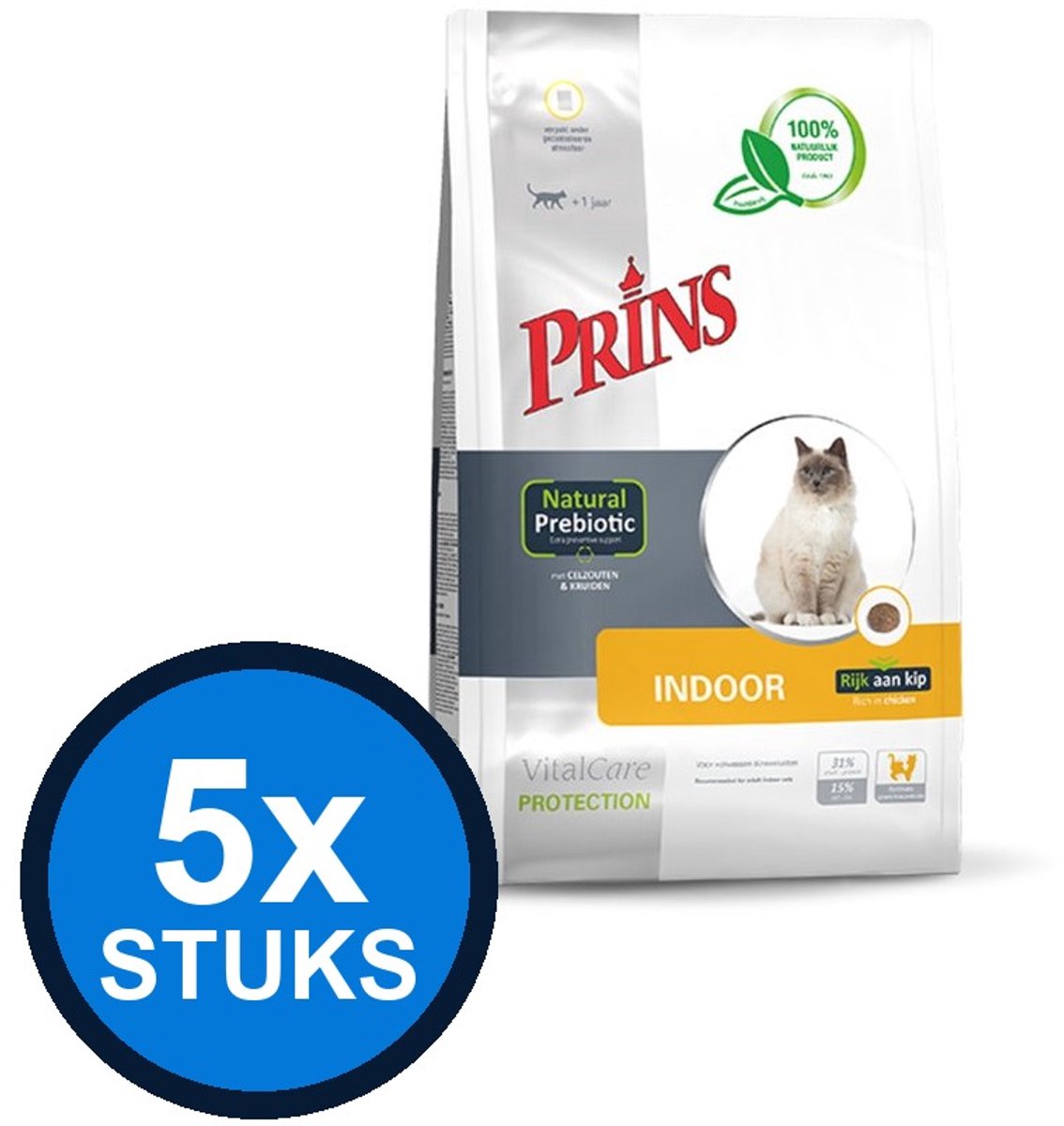 5x Prins - VitalCare protection indoor 1,5kg - Kattenvoer - 1.5 kg