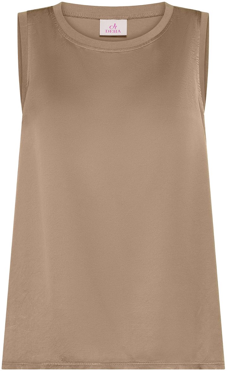 Canotta Deha Top Met Satijnen Voorkant En Uitlopend Model - Fashion Wear - Vrouwen