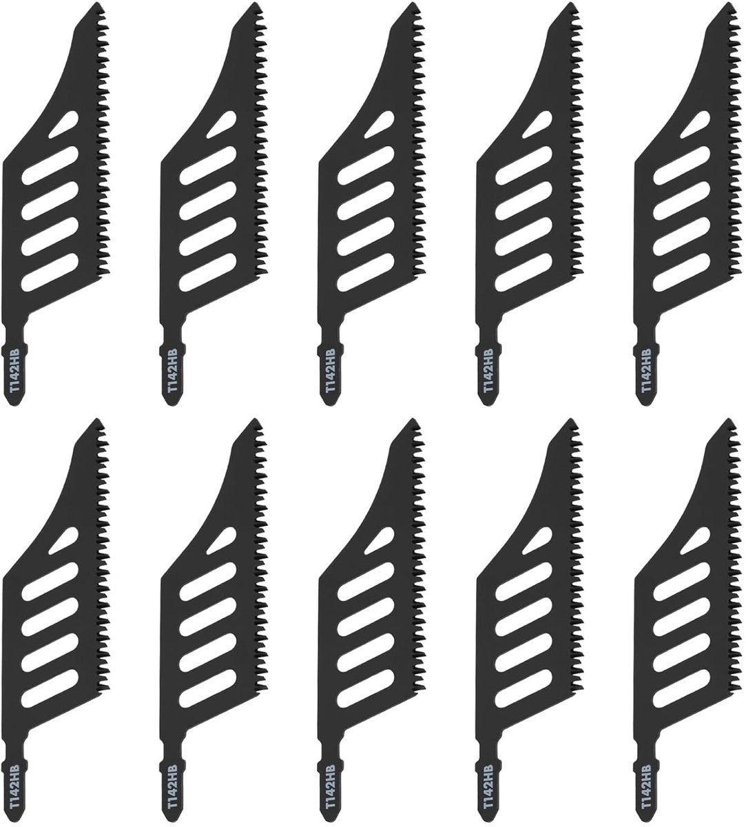 SnelShoppen - Jigsaw Blades Set van 10 Stuks - T-Shank Zaagbladen voor Hout, Plywood, Kurk en Vezelplaat - 112 mm Lengte - Hoogwaardige Zaagbladen voo