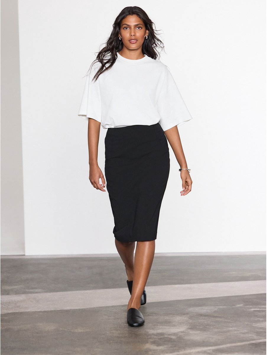 Next - Dames - Tailored Pencil Skirt With Wool - Petite - Zwart