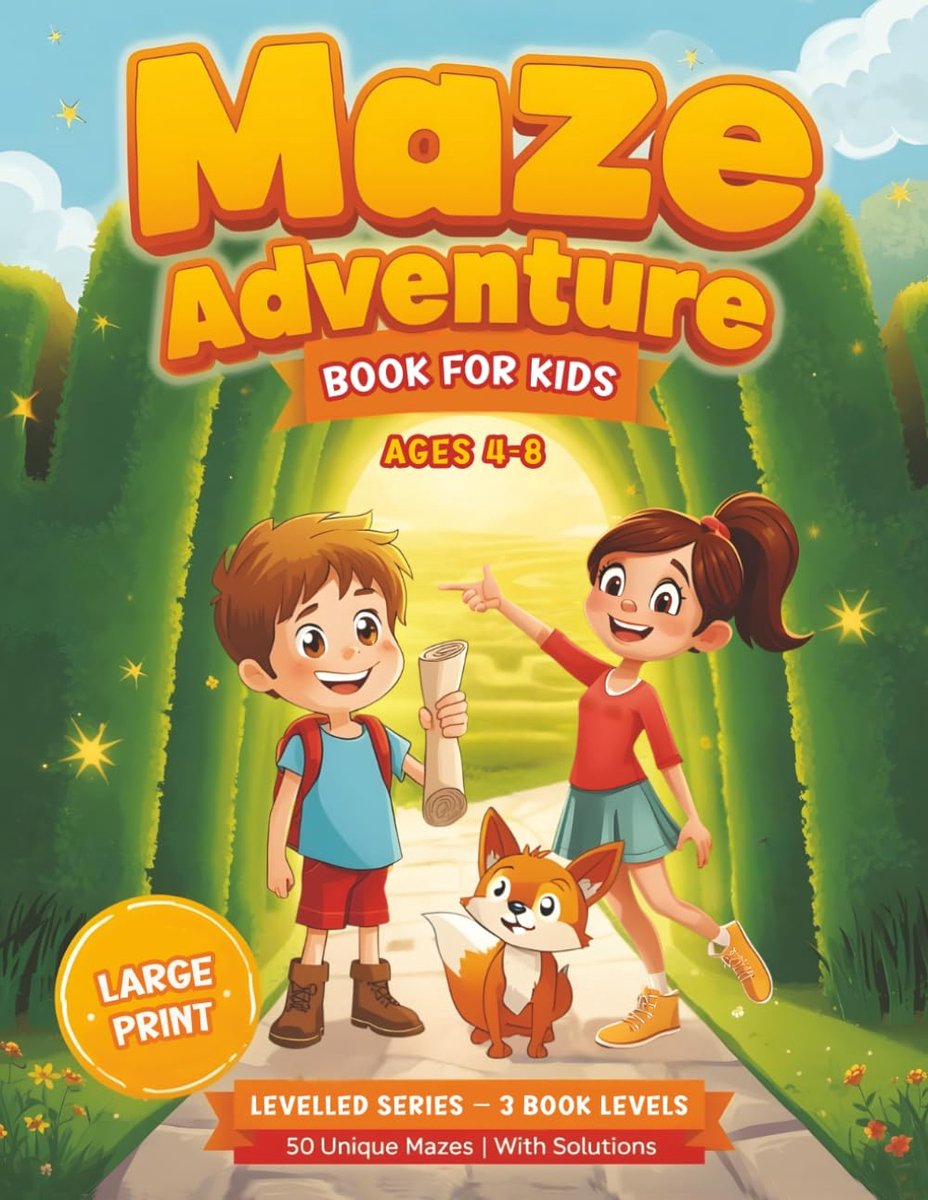 SnelShoppen - Maze Adventure Book voor Kinderen 4-8 Jaar | 50 Leuke en Uitdagende Labyrinten | Groeiend Moeilijkheidsniveau | Groot 8.5×11 Formaat | C