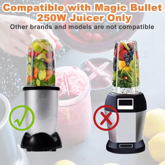 SnelShoppen - Vervangende Blades voor Magic Bullet Blender - Kruis- en Platte Bladen met Rubber Dichtingen - Geschikt voor 250W Keukenblender van Snelshoppen — afbeelding 2