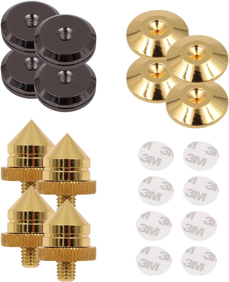 SnelShoppen - 4 Set Speaker Spikes Isolatoren voor Vloerstaande Speakers, CD Audio, Subwoofer, Versterker, Turntable - Hoogrendement, Schokabsorberend