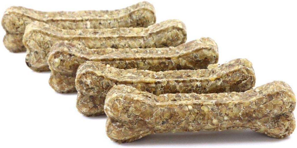 SnelShoppen - Chew Bones voor Puppies en Volwassen Honden - 100% Natuurlijke Ingrediënten - Set van 5 - Duck & Apple - 17 cm - Perfect voor Kauwen en