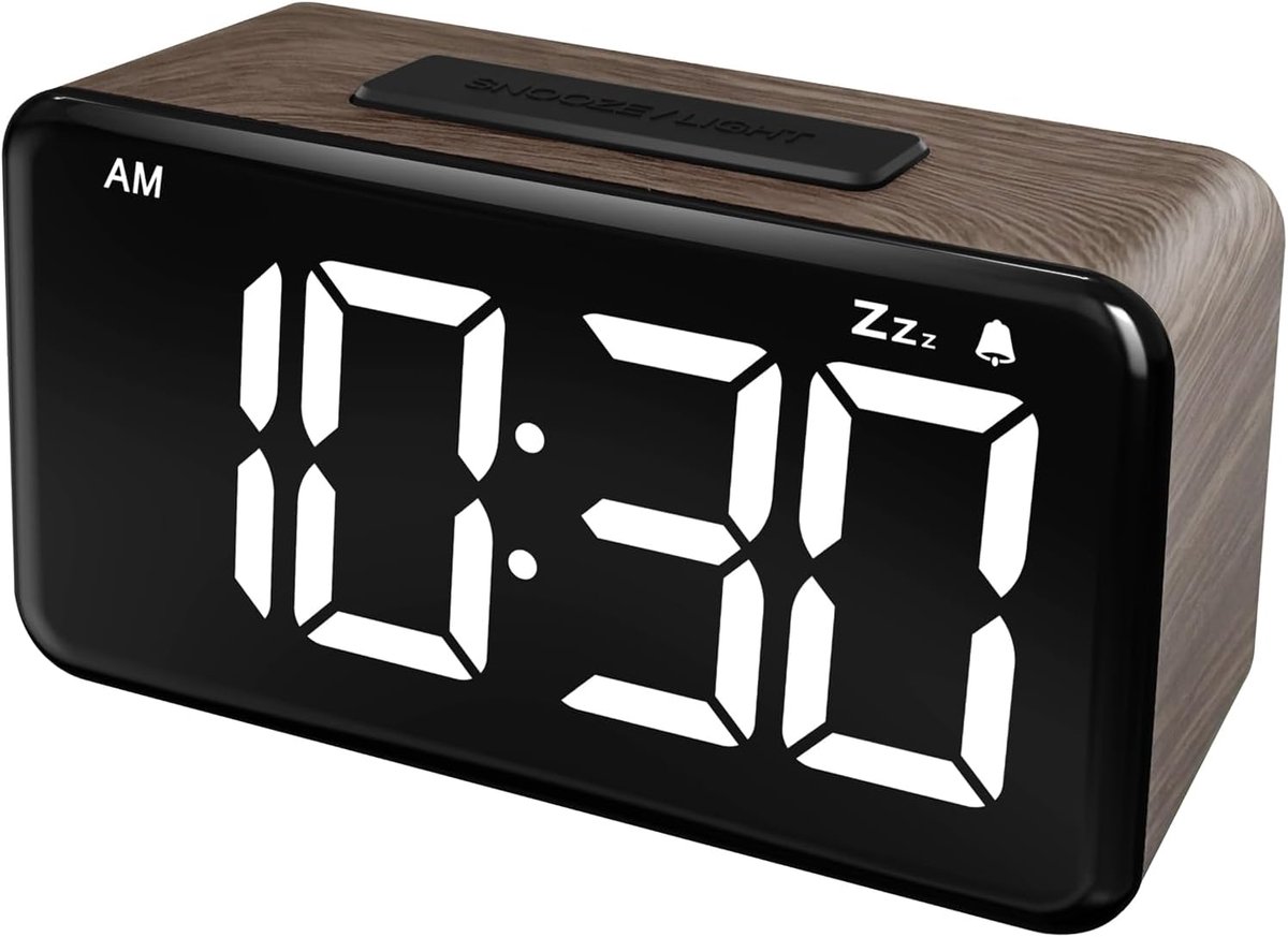 Thijox - Digitale Wekker voor Slaapkamer met Groot 5,9 Inch LED-Display, 9 Minuten Sluimerfunctie, 2 Volumeniveaus, 5 Helderheidsniveaus, 12/24 Uur, H