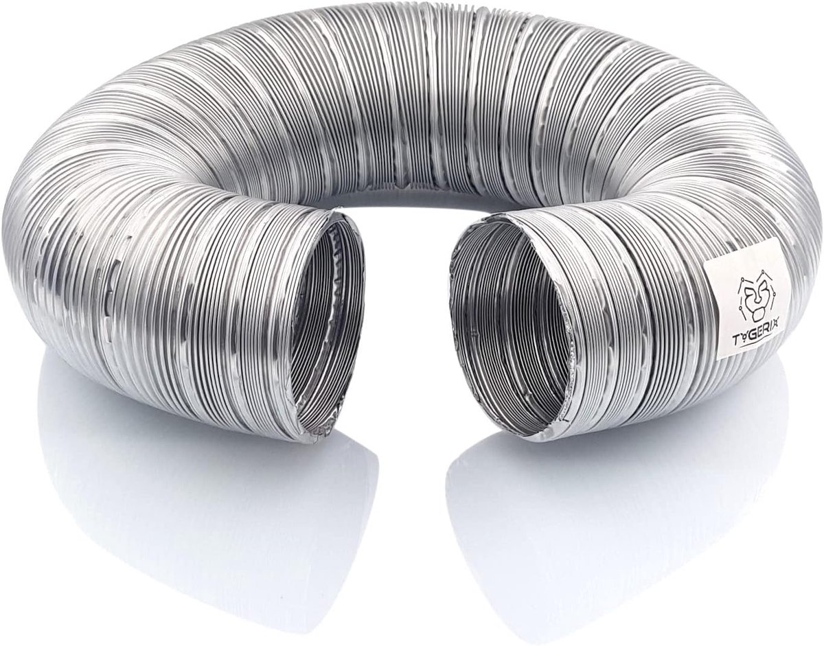SnelShoppen - Flexibele Aluminium Slang 70 mm - Uitrekbaar van 0.4 m tot 1.2 m - Dubbele Dikte, Ideaal voor Kooktoestellen, Boilers en Ventilatie