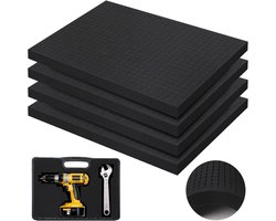 SnelShoppen - Premium Grid Foam Set 4x400x300mm - Schokabsorberende Inleg voor Gereedschapskoffers, Verpakking en Opslag - Ideaal voor DIY en Professi