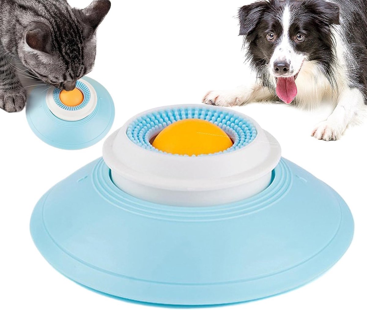 SnelShoppen - Lick Mat voor Honden met Zuignap en Draaibare Bal - Langzaam Voeden tegen Boredom voor Kleine tot Grote Honden - Antislip Ontwerp - Perf