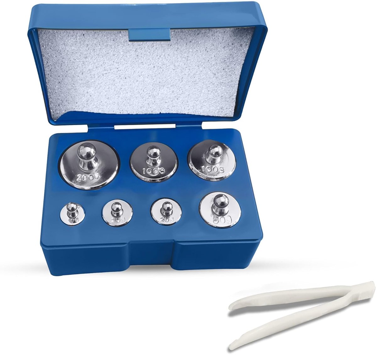 SnelShoppen - 7-delige Calibratie Gewichten Set, Precisie Stalen Kalibratie Gewichten voor Digitale en Pocket Weegschalen, Keuken & Sieraden, Laborato