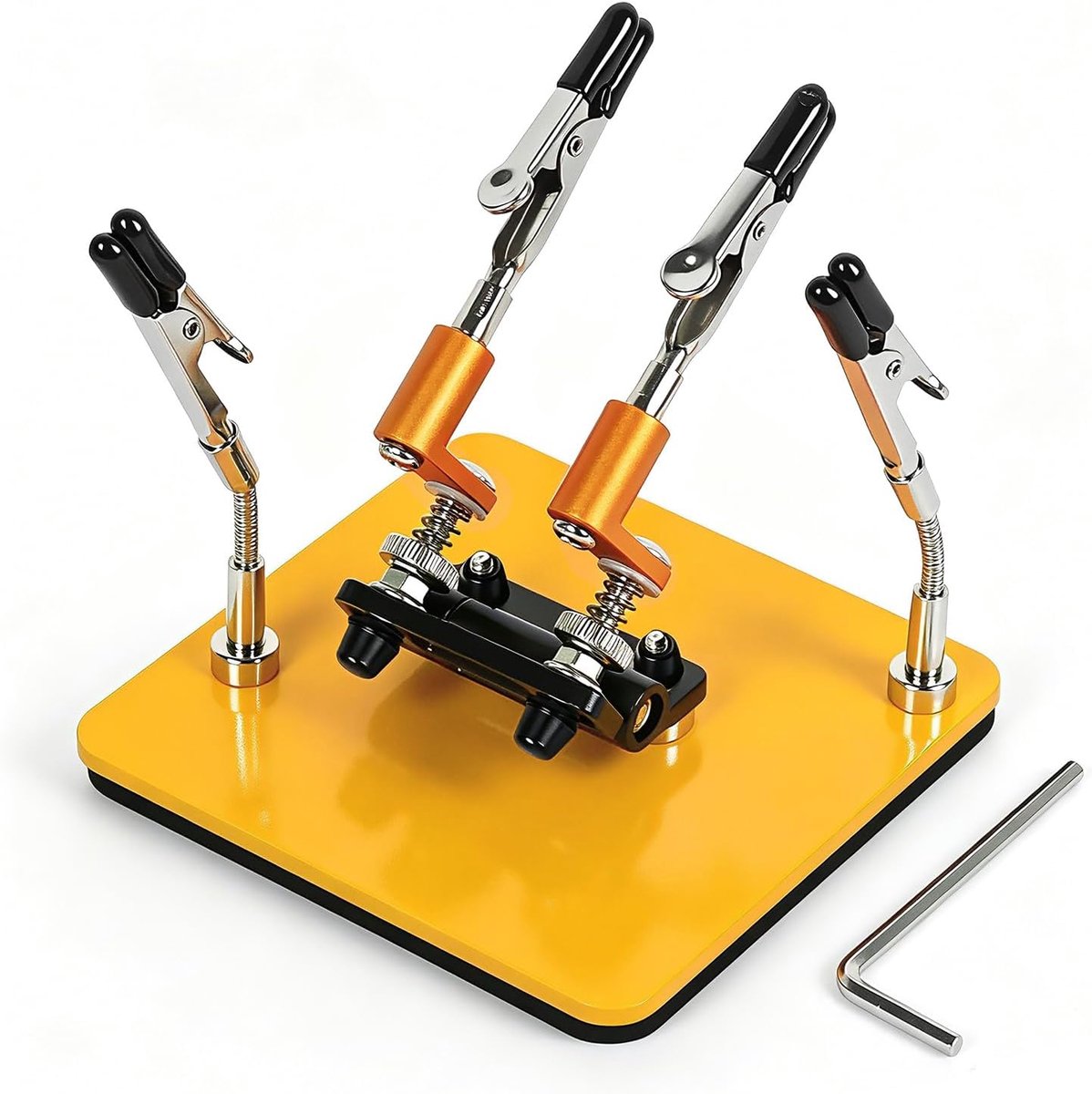 SnelShoppen - Magnetische Helping Hands Soldering Station met 10x10 cm Stabiele Basis, 4 Flexibele Armen, 360° Draaibaar, Verstelbaar Multi-Purpose Hu