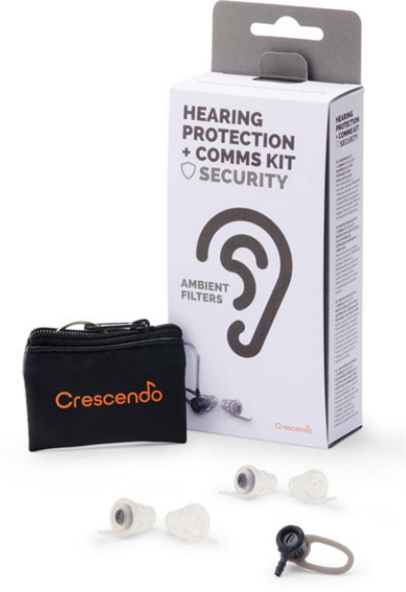 Crescendo Security Ambient Filters gehoorbescherming voor portofoon beveiliging oortjes