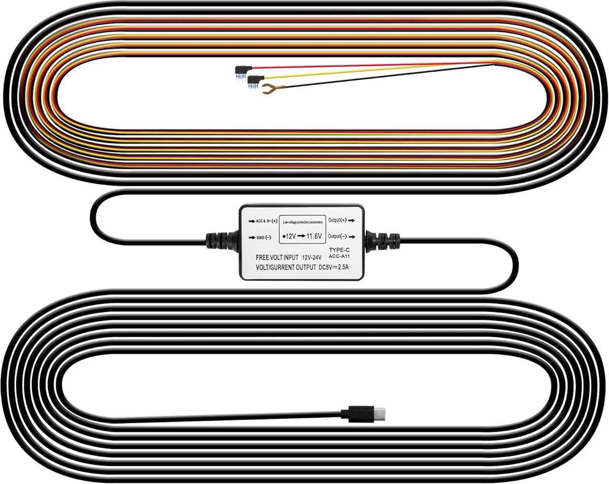 SnelShoppen - Dash Cam Hardwire Kit voor Verborgen Installatie, Professionele Gereedschappen, Schoon en Netwerk Kabels, Geschikt voor Auto's, Universe
