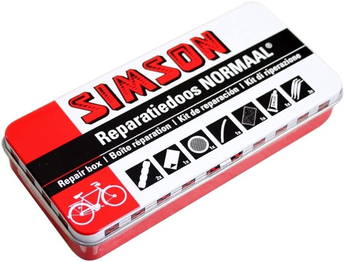 SnelShoppen - Repair Box Simson Normal voor Eenvoudige Fietsonderhoud, Complete Set met Onderdelen en Gereedschap, Ideaal voor Alle Simson Modellen, D