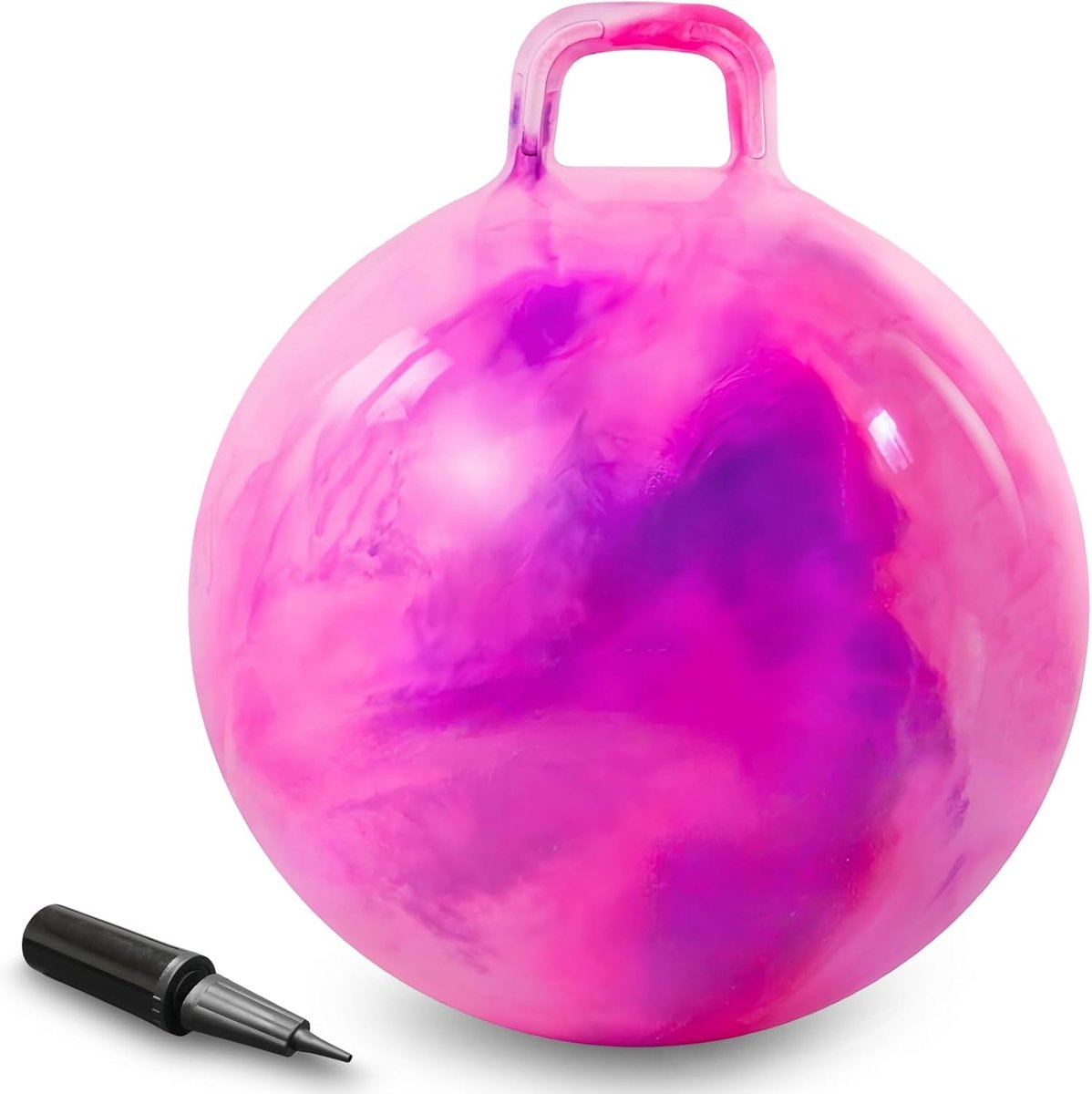 SnelShoppen - 45cm Springbal voor Kinderen - Opblaasbare Hopperbal in Roze en Paars - Perfect voor Buitenspelen, Feesten en Tuinplezier