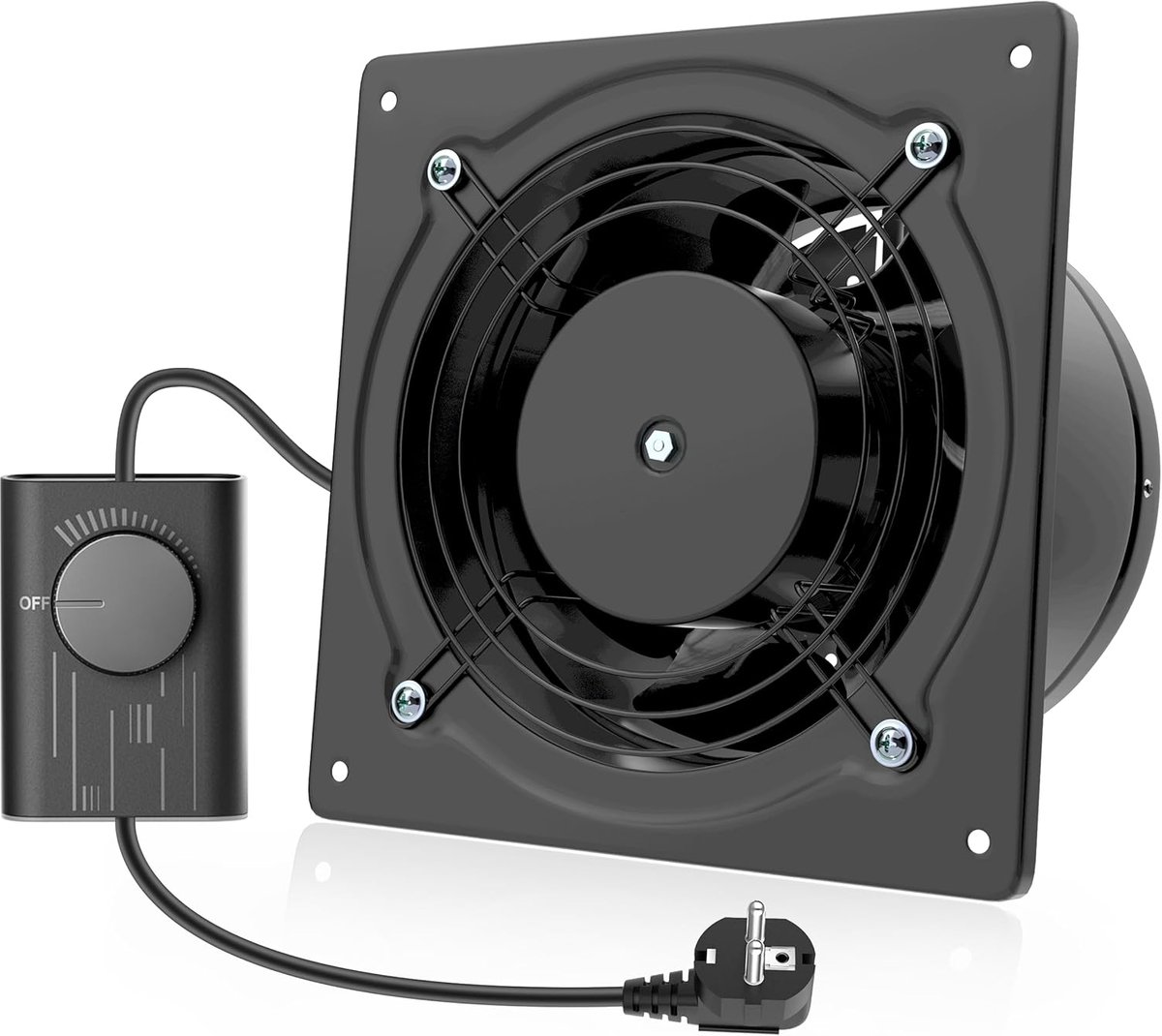 SnelShoppen - 150mm Badkamer Ventilator met Snelheidsregelaar - Stille 38W Metalen Afzuiger voor Garage en Keuken - Zwart