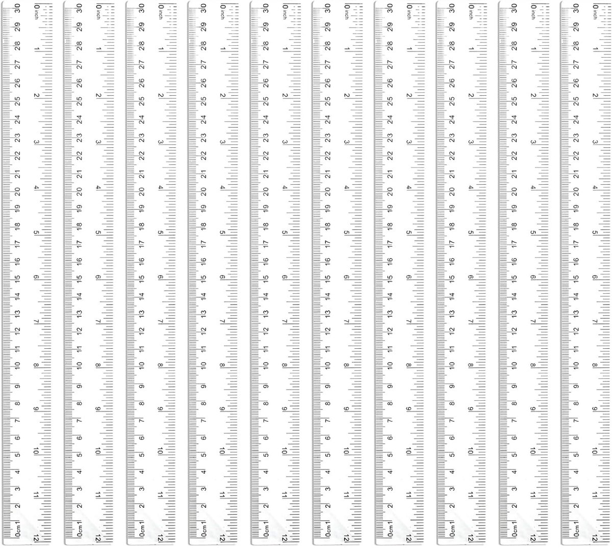 SnelShoppen - Transparante Liniaal 30cm, 10 Stuks - Rechte Plastic Linialen met Metrische Inch Schaal - Precisie Meetinstrumenten voor School, Kantoor