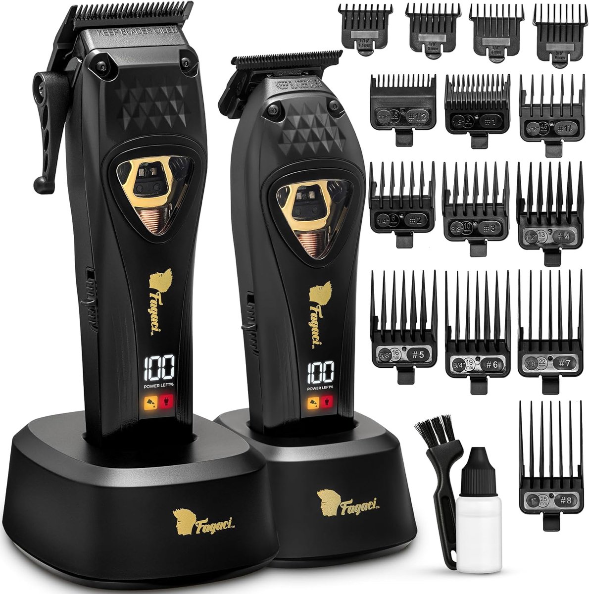 Thijox - Professionele Tondeuse voor Mannen met DLC-Messen, 12000 tpm Vectormotor, Draadloze Haartrimmer en Kappersschaar Set voor Perfect Heren Kapse