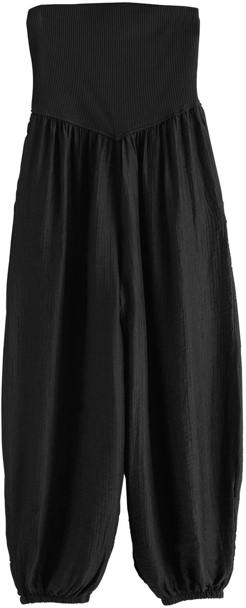 Next - Dames - Jersey bandeau-jumpsuit met ballonpijpen - Zwart