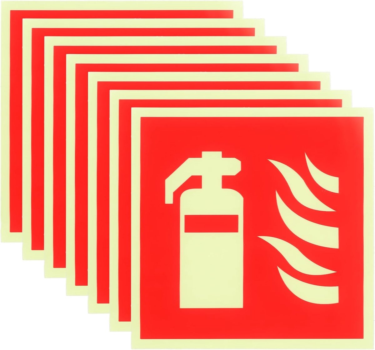 SnelShoppen - Brandblusser Stickers Zelfklevend 15 x 15 cm Veiligheidsmarkering Waarschuwingsborden Brandbeveiliging voor Thuis, Kantoor, Bouwplaats,