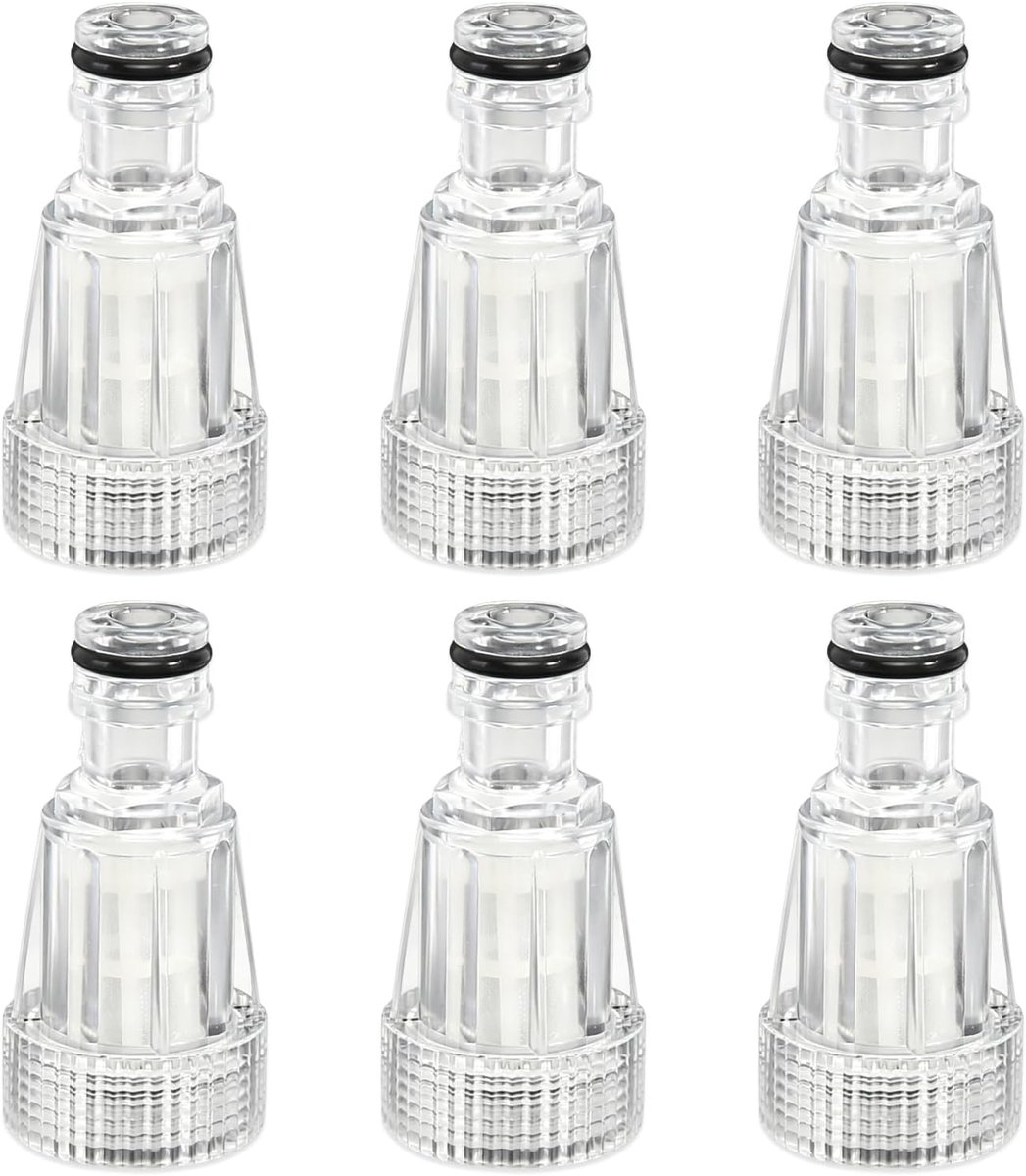 SnelShoppen - 6 Waterfilters voor Hogedrukreiniger - Kraanfilter met 3/4 Inch Snelkoppeling - Tuinslang Waterfilter - Ideaal voor Tuin, Camper & Irrig