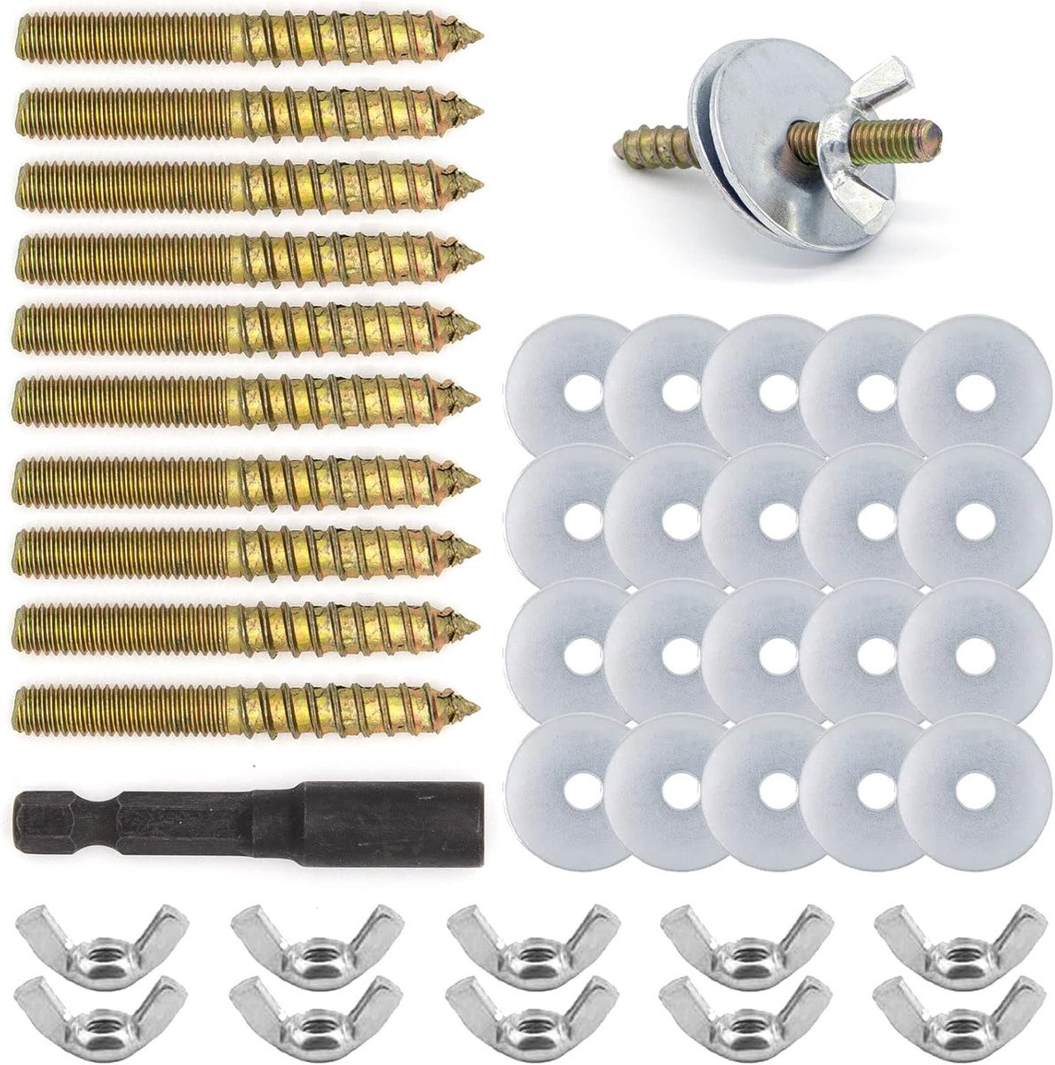 SnelShoppen - Set van 10 RVS Bevestigingsschroeven voor DIY Klussen, Perfect voor Vogelkooien, Perches, Platforms en Speelgoed, Duurzaam en Roestvrij