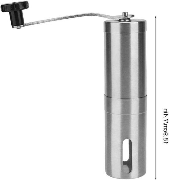 Handmatige koffiemolen met roestvrijstalen handvat voor druppelkoffie en espresso, ideaal voor thuisgebruik en keukenaccessoires, 7.4 inch — afbeelding 5