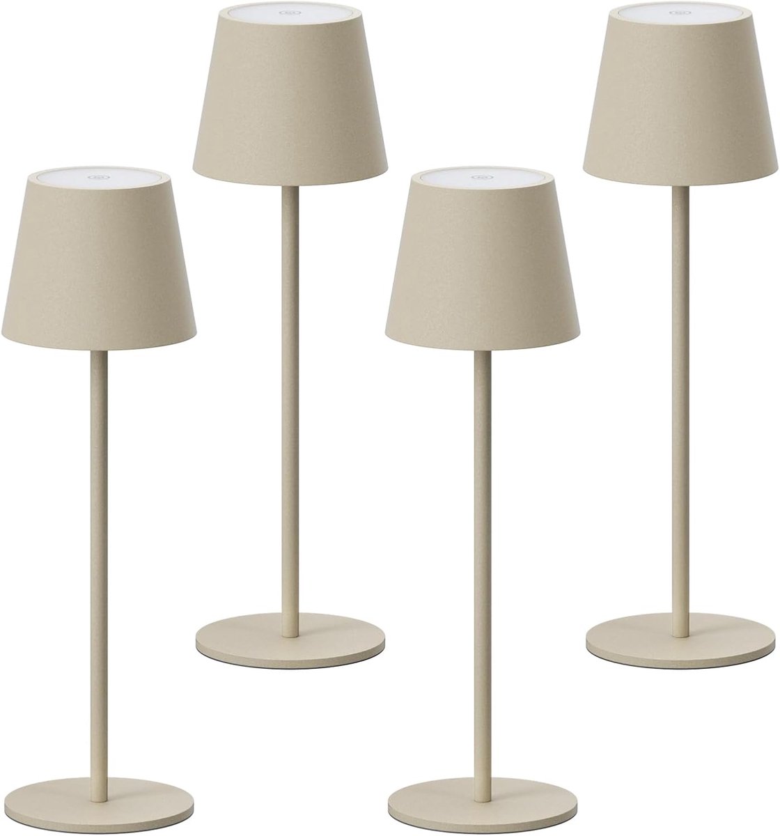 SnelShoppen - Dimbare Draadloze LED Tafel Lamp 36.5cm - Oplaadbare Warm Witte Lamp 2700K - IP54 Waterdicht - Dune Beige - Perfect voor Tuin, Camping,