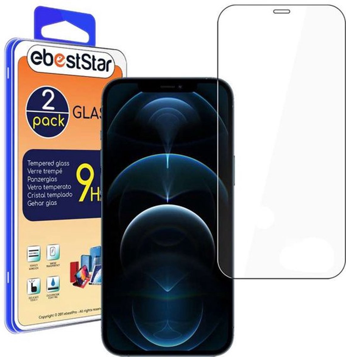 ebestStar - {2 Stuks} Gehard glas geschikt voor iPhone 12 Pro Max Apple, Screen Protector Cover, Schermbeschermer Tempered Glass