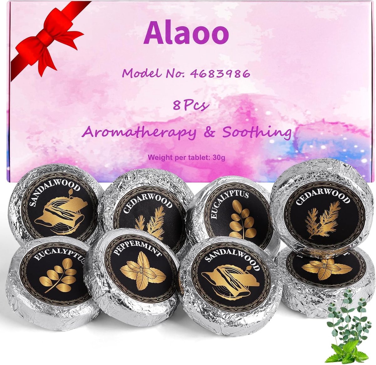SnelShoppen - 8 Stuks Badballen - Ontspannende Badbommen met Essentiële Olie - Aromatherapie voor Stressverlichting - Ideaal als Cadeau of Adventskale