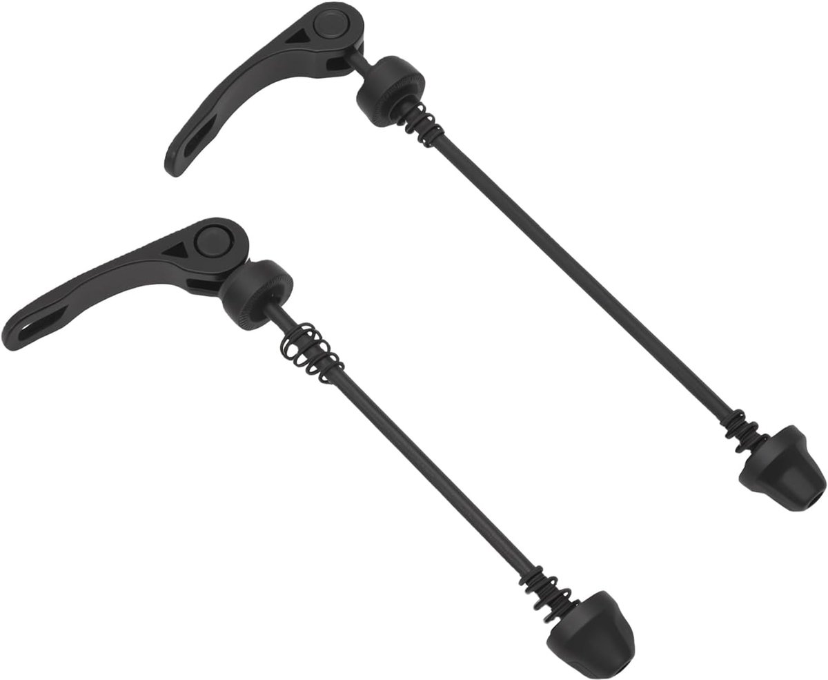 SnelShoppen - Bicycle quick release set 150 mm/180 mm, ultra-light aluminium, voor voor- en achterwiel, zwart, universeel geschikt voor mountainbikes