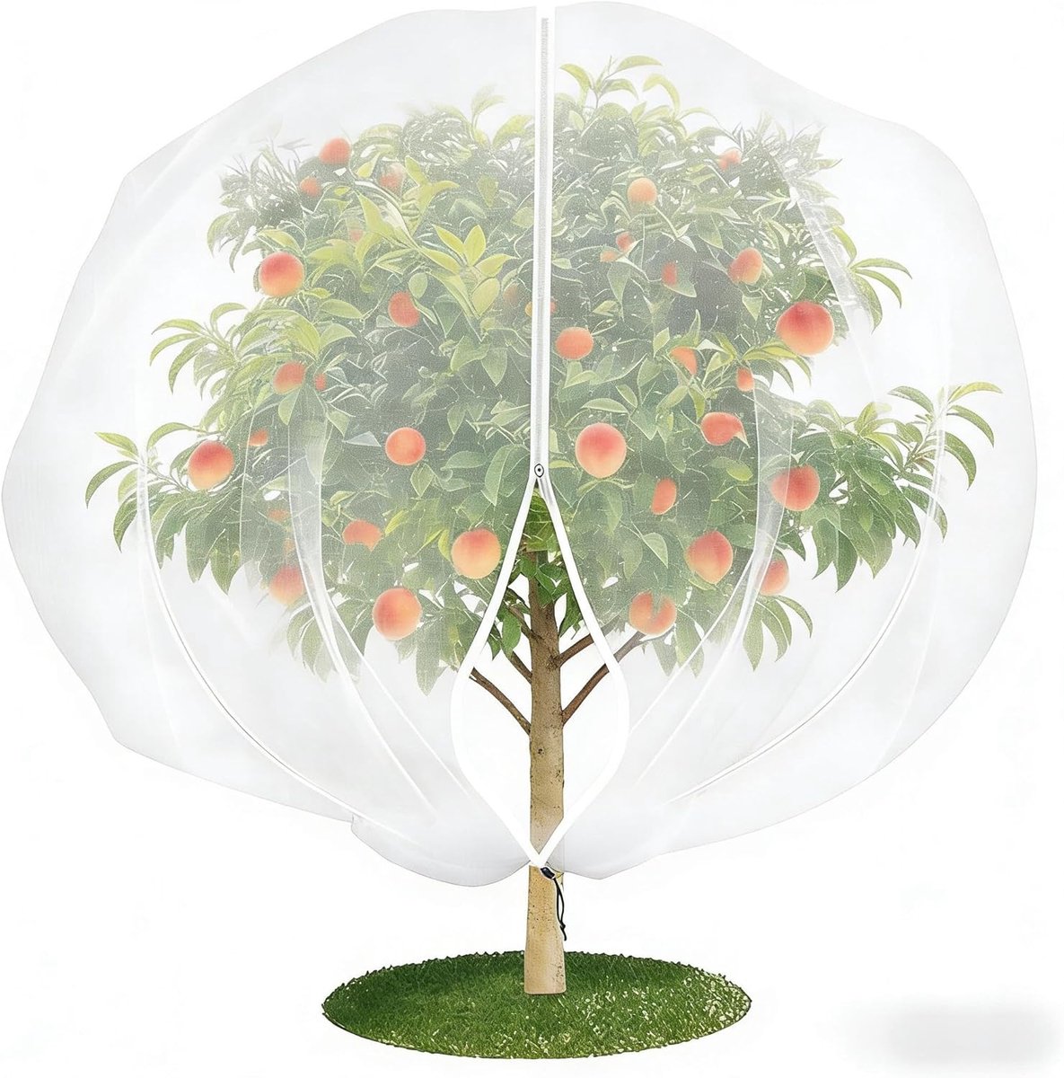SnelShoppen - 300 x 300 cm Plantenbeschermingsnet voor Insecten, Insectenwerend Net met Trekkoord, Groenten en Bloemen Beschermingsnet voor Tuin, Voor