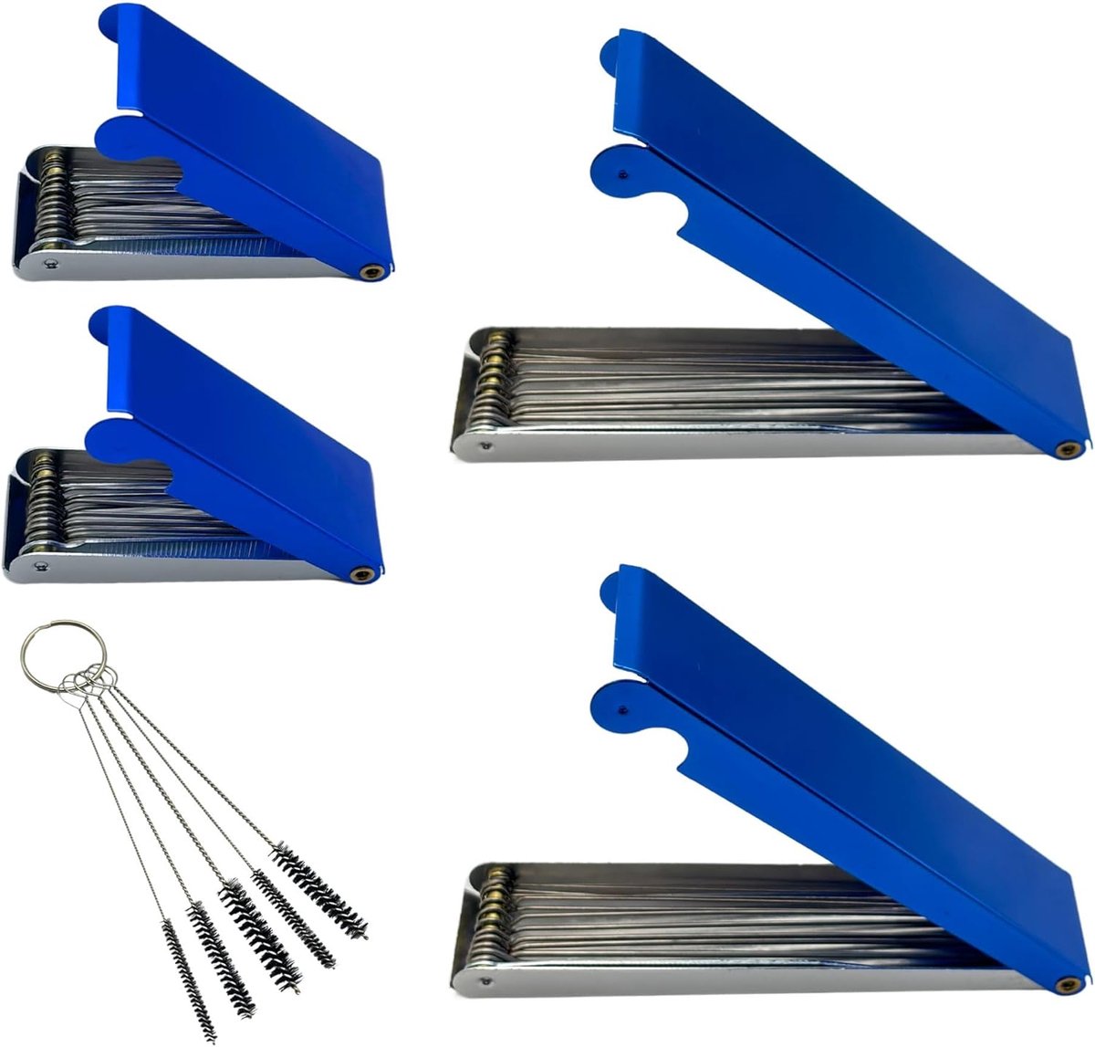 SnelShoppen - Carburetor Cleaning Set - Carbon Dirt Verwijder Tool voor Gasbranders, 12 Draaddiameters, Inclusief 5 Nylon Borstels, Aluminium Dozen