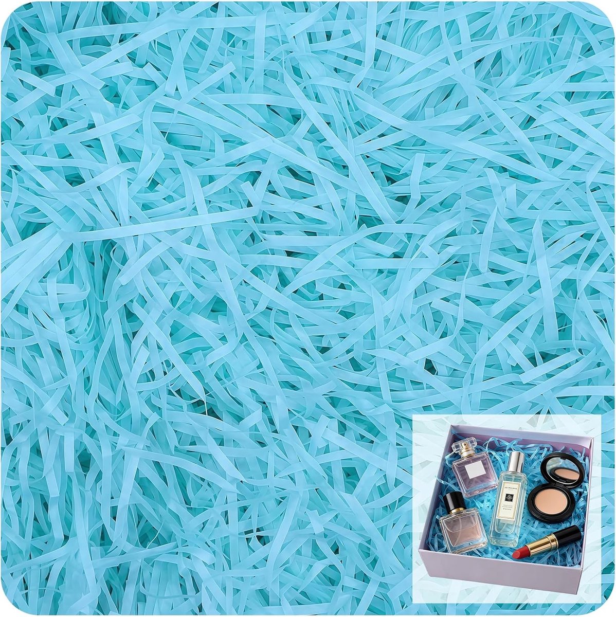 SnelShoppen - 200g Blauwe Shredded Tissue Paper - Biologisch Afbreekbare Vulling voor Cadeau Dozen, Mandjes en Feestdecoratie - Perfect voor Verjaarda