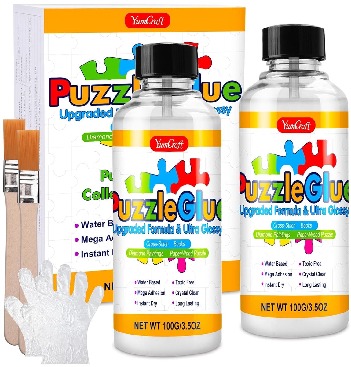 SnelShoppen - Puzzle Adhesive 200 ml - Transparante Puzzle Lijm voor Hechten en Ophangen van Puzzels - Ultra Glanzende Lijm voor 1000/3000/5000 Stukke