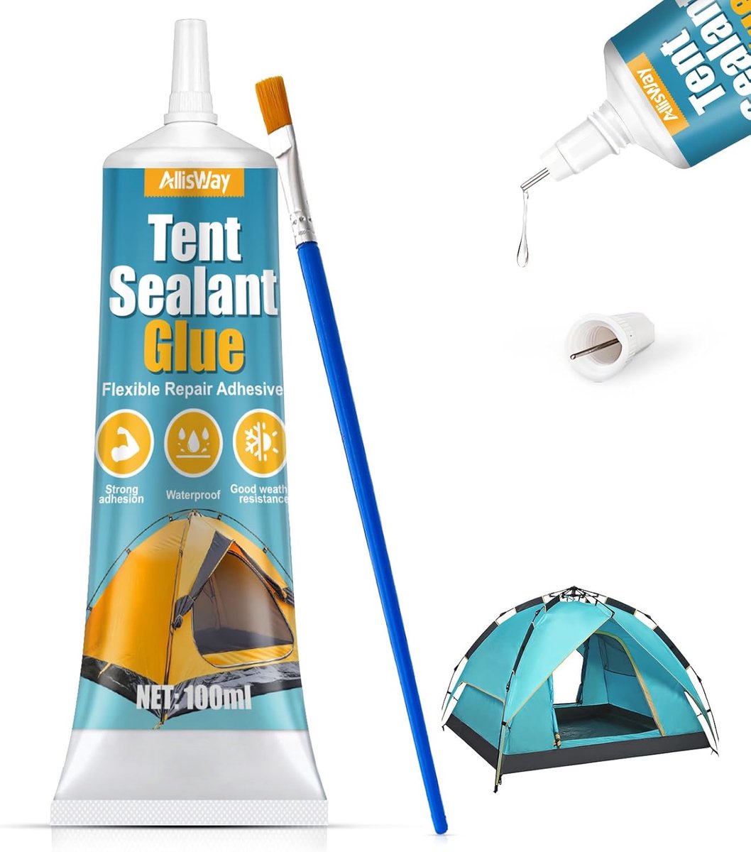 SnelShoppen - PVC Lijm Tent Sealer met Kwast, Transparant, 100 ml - Waterdicht en Flexibel voor Tenten, Luifels, Rugzakken, Opblaasbare Boten en Water