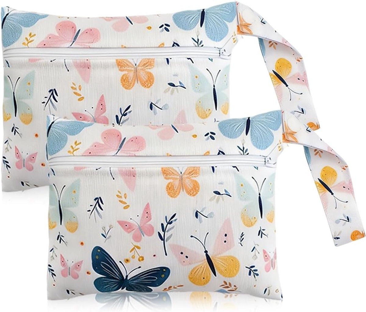 SnelShoppen - 2 x Luiertassen Waterdicht Multifunctionele Opbergtas Baby's Luiers Accessoires Draagbaar Ruime Capaciteit Meerkleurig