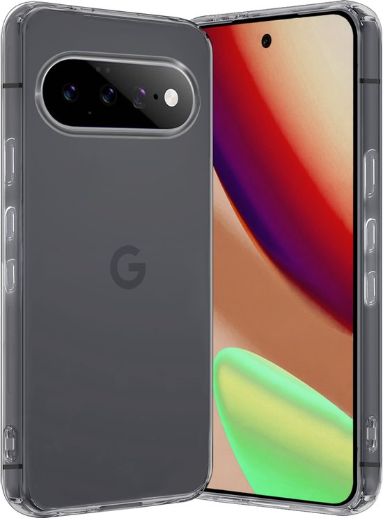 Coque de téléphone transparente pour Google Pixel 11 Pro avec fond d'écran abstrait et dos gris foncé avec découpe pour appareil photo.