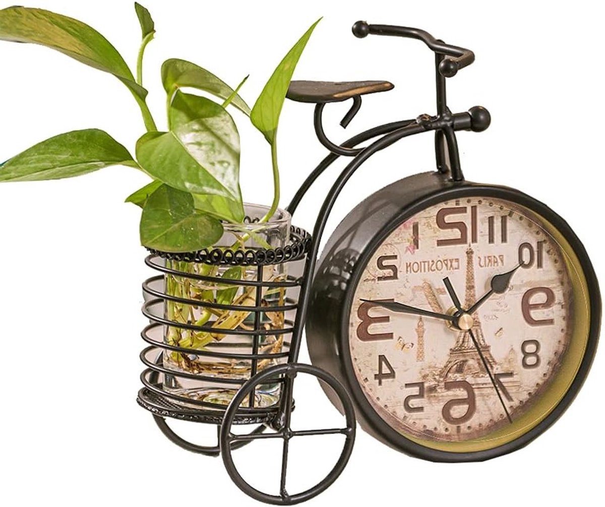 Bureauklok fietsmodel - creatief design - metaal - perfect voor woonkamer of slaapkamer - SnelShoppen