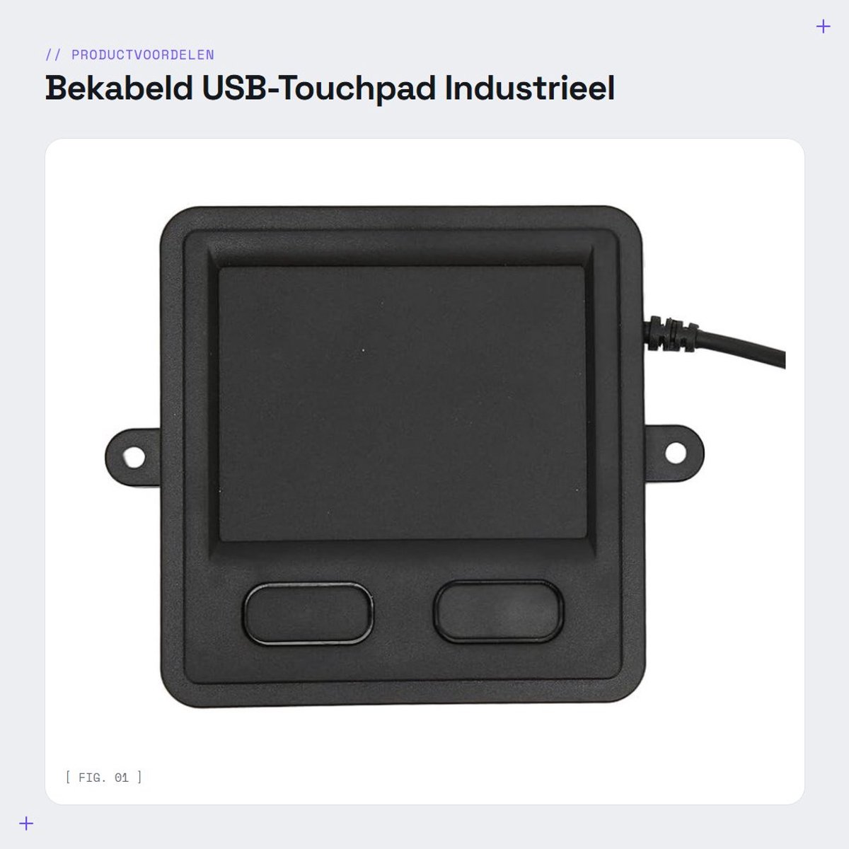 Dailygoods - Bekabeld USB-Touchpad - Industrieel Toetsenbord - Draagbaar Trackpad - Multifunctioneel - Ergonomisch - Geschikt voor Laptop en Desktop