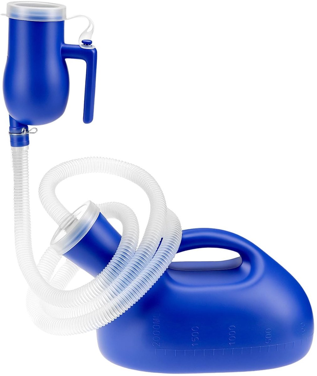 Dailygoods- Urinefles 2000 ml - Draagbare Urinefles voor Mannen - Stevig Plastic - Duurzaam - Eenvoudig Schoon te Maken - Voor Bedlegerige Mensen - Urinoir